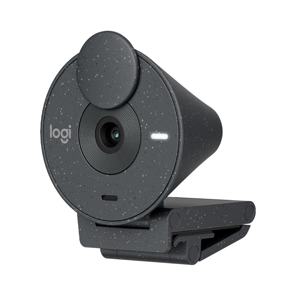Webcam Full HD Logitech Brio 300, 1080P, 30 Fps, USB-C, Microfone Integrado, Grafite- 960-001413