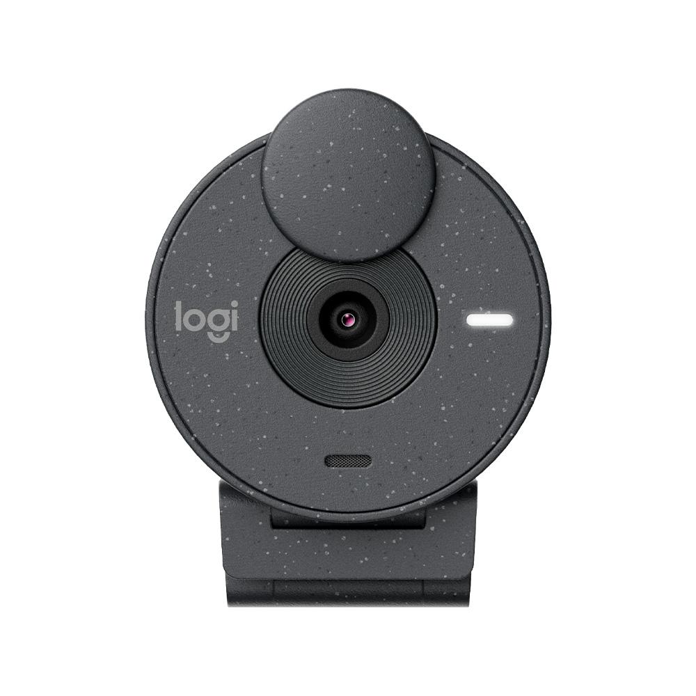 Webcam Full HD Logitech Brio 300, 1080P, 30 Fps, USB-C, Microfone Integrado, Grafite- 960-001413