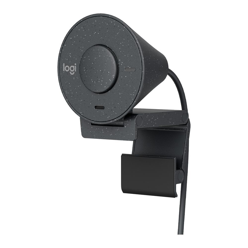 Webcam Full HD Logitech Brio 300, 1080P, 30 Fps, USB-C, Microfone Integrado, Grafite- 960-001413