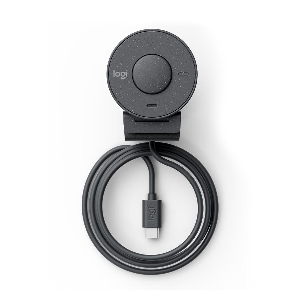 Webcam Full HD Logitech Brio 300, 1080P, 30 Fps, USB-C, Microfone Integrado, Grafite- 960-001413