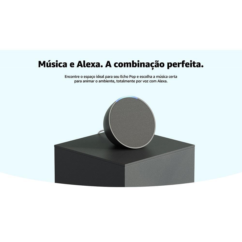 Echo Pop - Smart Speaker Compacto com Som Envolvente e Alexa - Cor Preto
