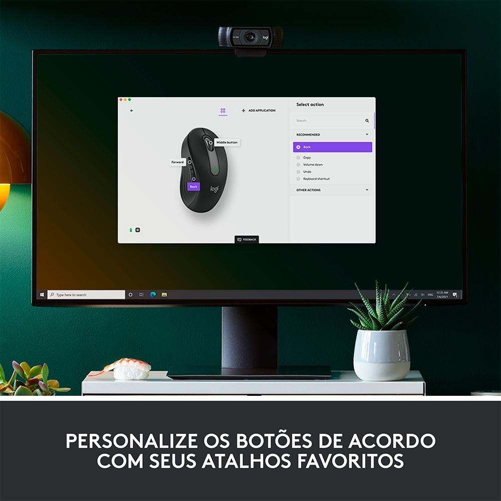 Mouse sem Fio Logitech Signature M650 L, Tam Padrão,silencioso, USB e Bluetooth - Grafite