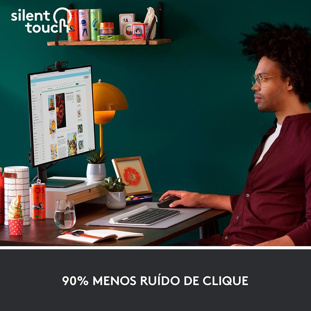 Mouse sem Fio Logitech Signature M650, 2000 DPI, 5 Botões, Silencioso, Bluetooth, USB, Grafite