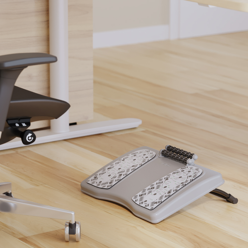 Apoio para os Pes Reliza Slider Pp Magnético, Massageador, Certificado NR17 - Cinza