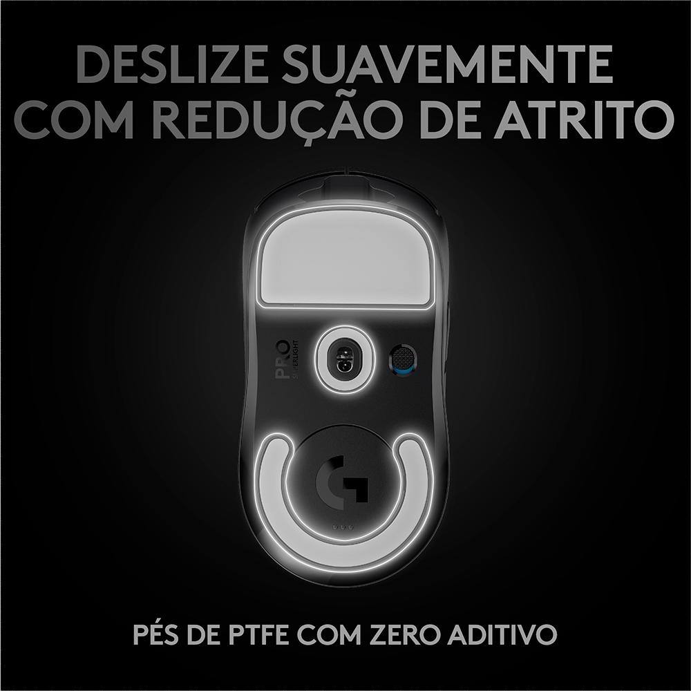 Mouse sem Fio Gamer Logitech G Pro x Superlight, Lightspeed, 5 Botoes, Hero 25K, Powerplay-Preto