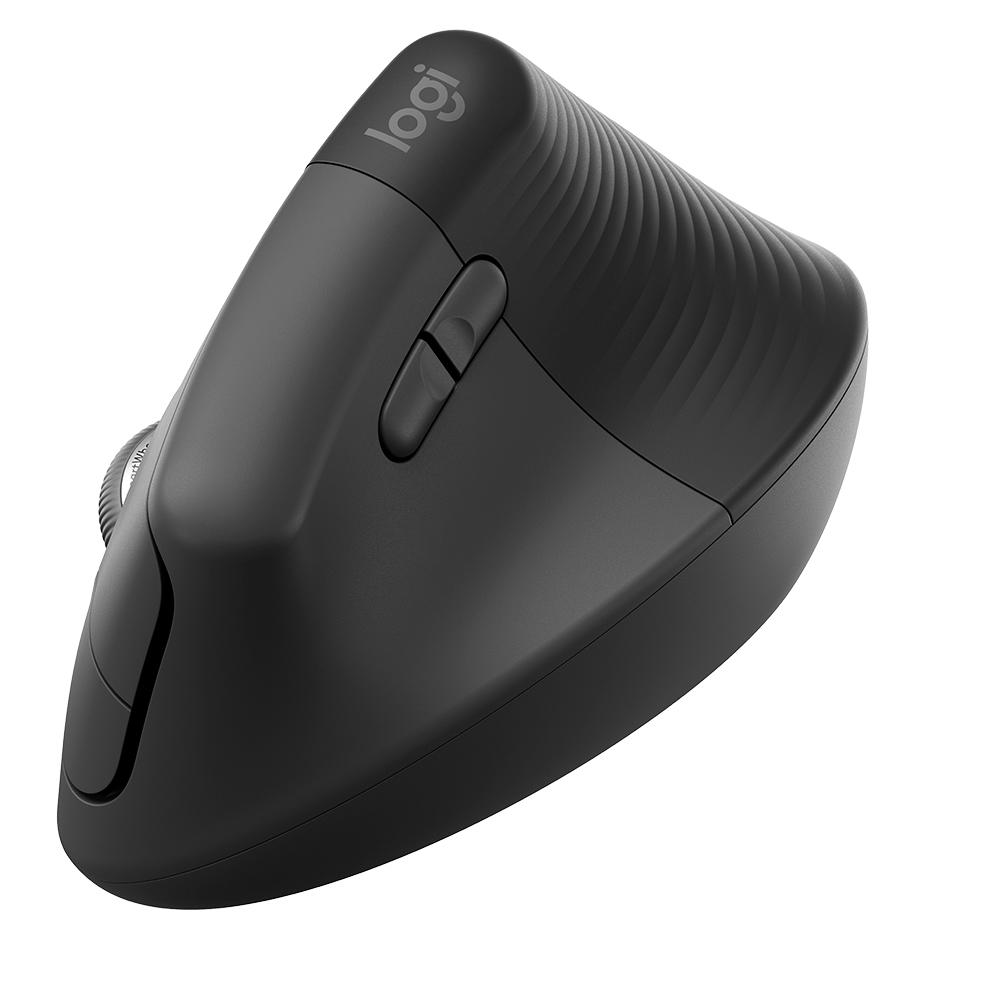 Mouse sem Fio Logitech Lift, 4000 DPI, 6 Botoes, Bluetooth, Ergonômico, USB- Grafite