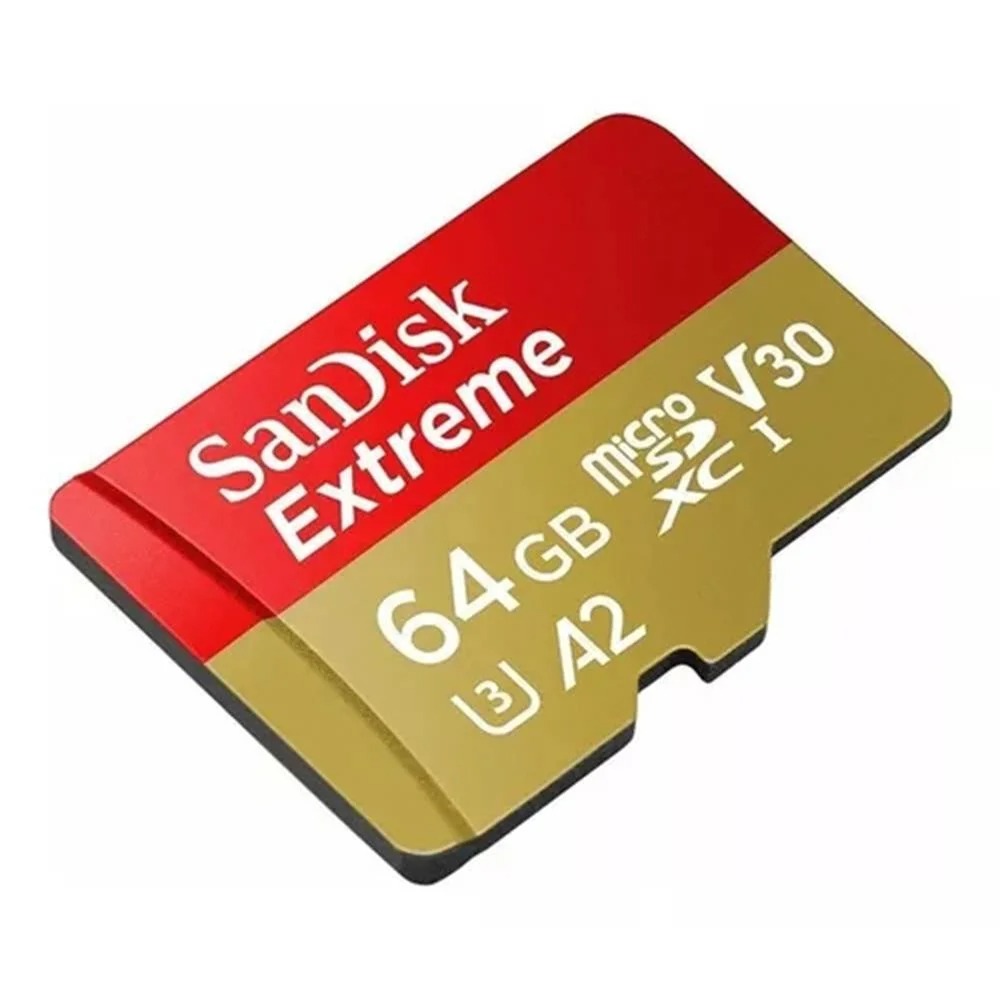 Cartão 64GB Micro SDXC Clase 10 Extreme Leitura 170MB/s Escrita 80MB/s - Sandisk