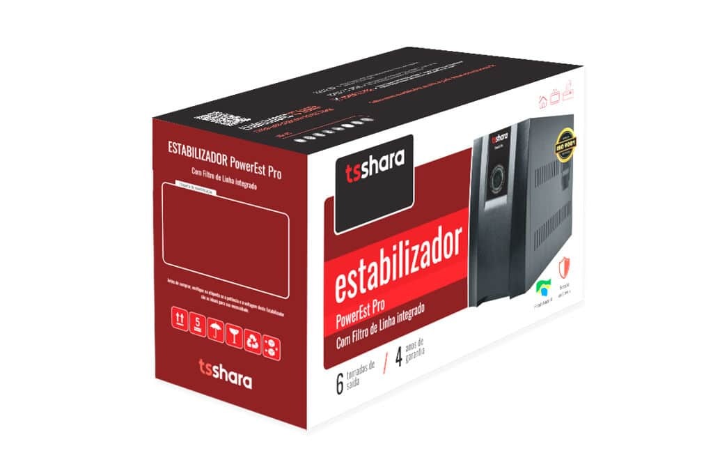 Estabilizador 2500VA Bivolt Powerest Pro com 6 Tomadas - TS Shara