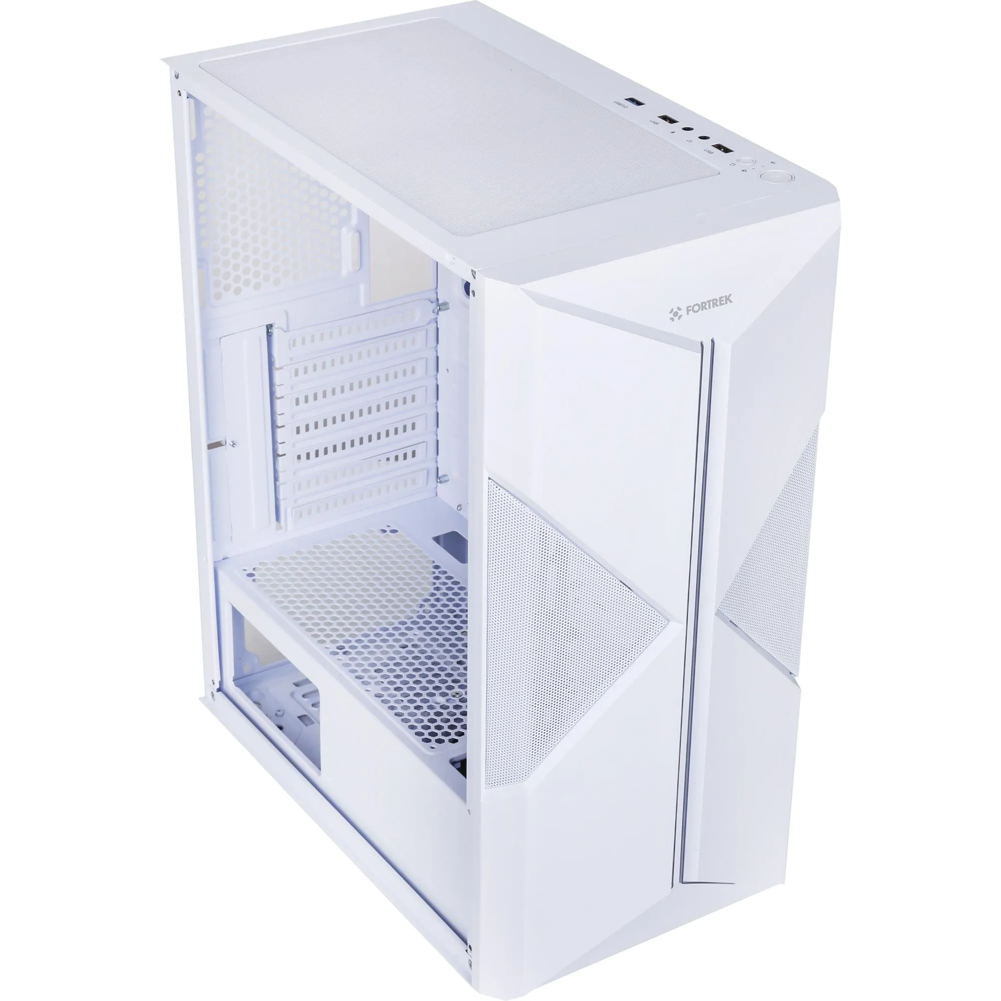 Gabinete Gamer ATX Fortrek Holt RGB, Mid-Tower, sem Fan sem Fonte - Branco
