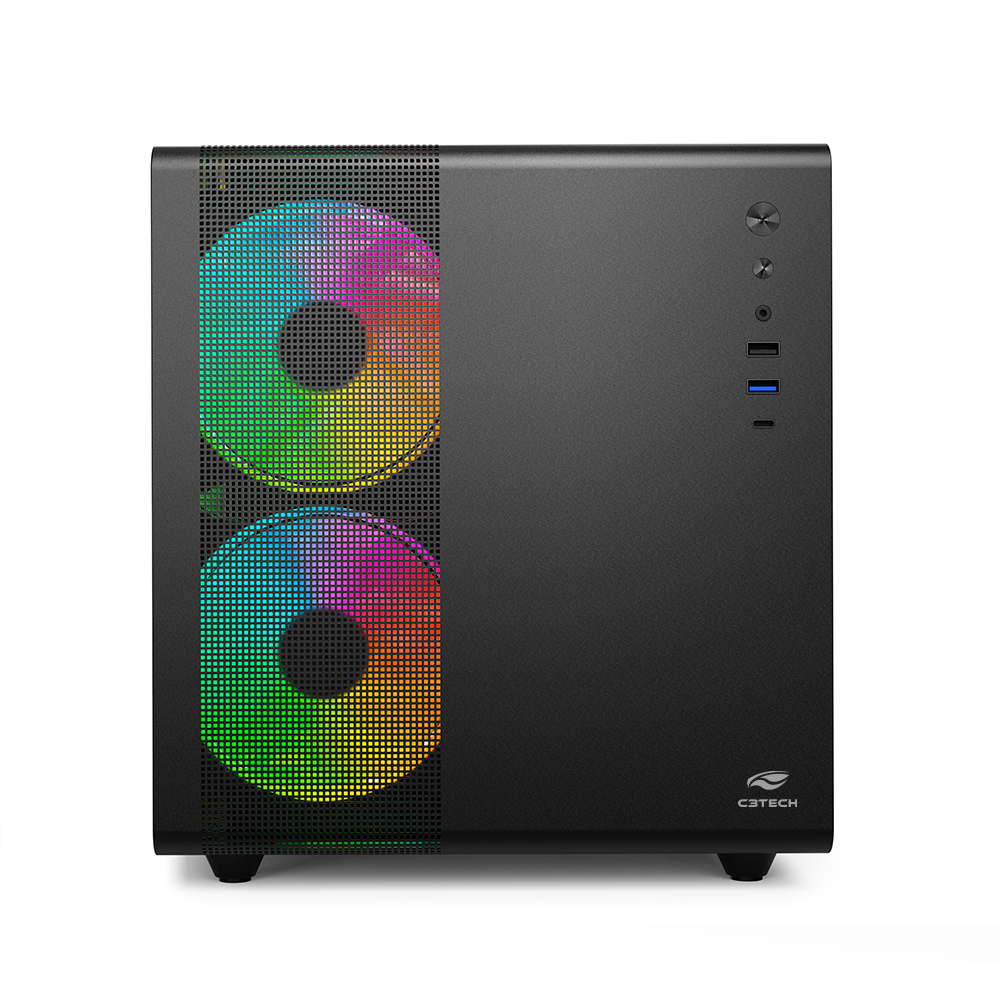Gabinete Gamer C3 Tech Aquarius MT-G710BK, Mini-Tower, sem Fans sem Fonte - Preto