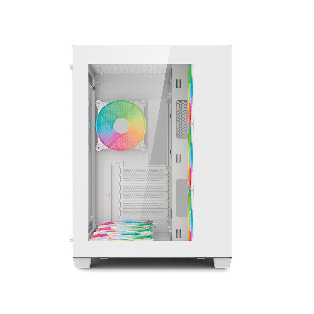 Gabinete Gamer C3 Tech Aquarius MT-G910WH, Mid-Tower sem Fonte sem Fans - Branco