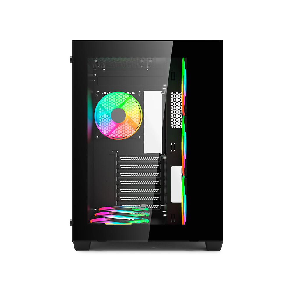 Gabinete Gamer C3 Tech Aquarius MT-G910BK, Mini-Tower, sem Fonte sem Fans - Preto