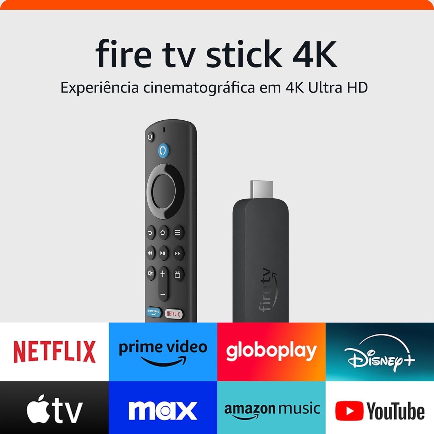Fire TV Stick com Controle Remoto por Voz com Alexa (Inclui Comandos de TV) 4K - 2A Geração