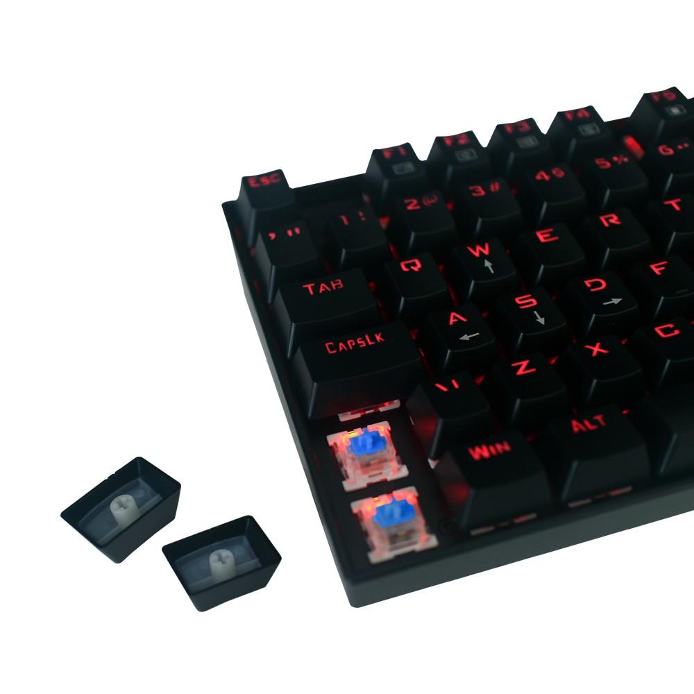 Teclado Gamer Mecânico Redragon Kumara, Anti-Ghosting, LED Vermelho, Switch Outemu Blue, ABNT2, Pret