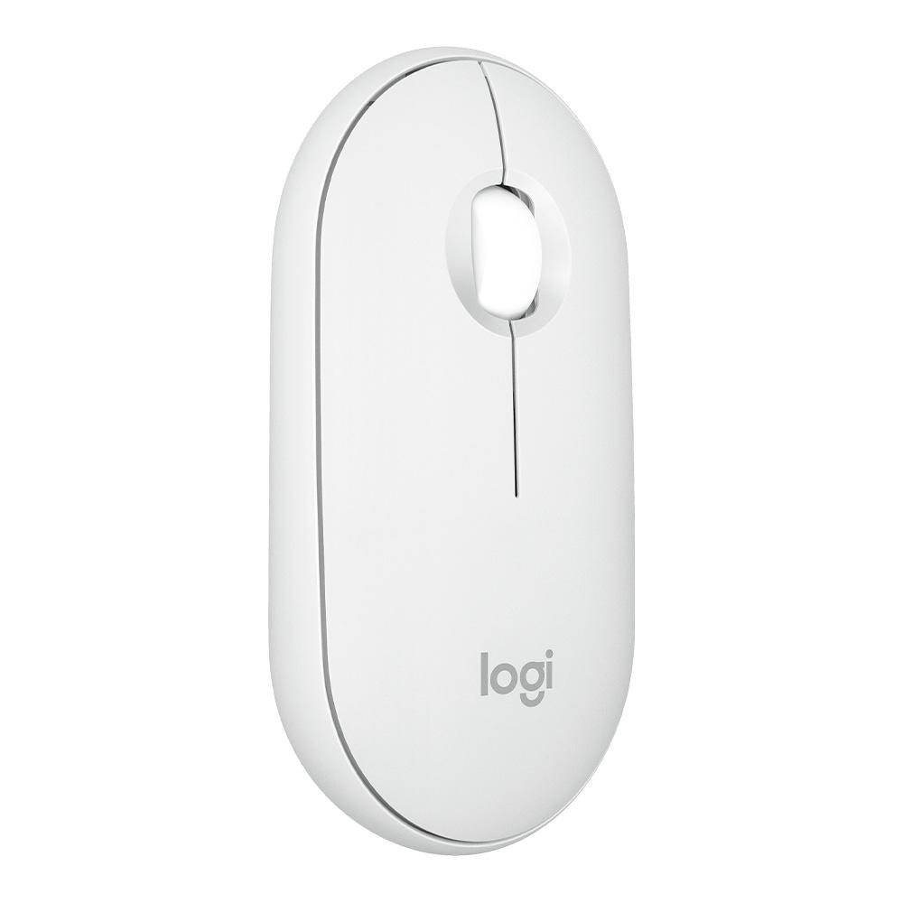 Mouse sem Fio Logitech Pebble 2 M350S, USB Logi Bolt ou Bluetooth, com Clique Silencioso, Branco