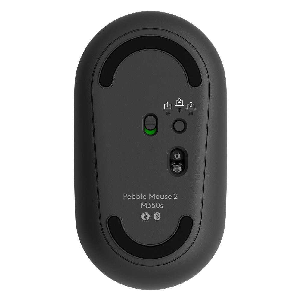 Mouse sem Fio Logitech Pebble 2 M350S,CLIQUE Silencioso, Bluetooth, Pilha Inclisa -Grafite