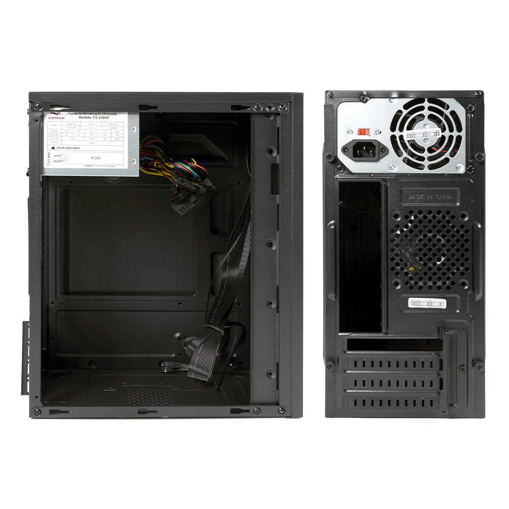 Gabinete Office Micro ATX MT-29BK, Mini-Tower, com Fonte sem Fans - C3Tech