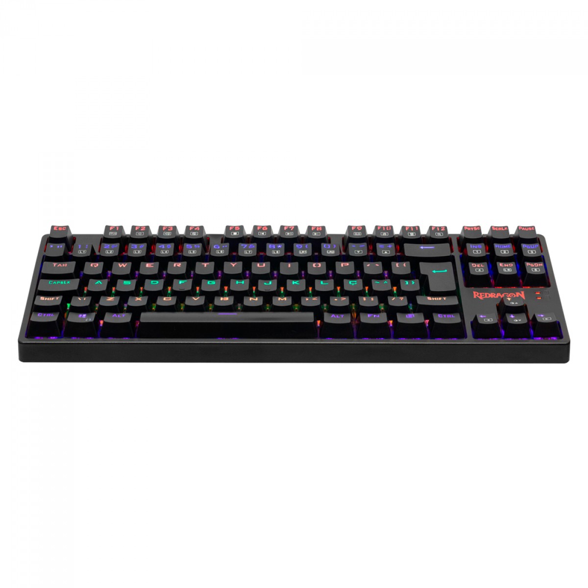 Teclado Gamer Mecânico Redragon Daksa Rainbow RGB Switch Blue ABNT Black
