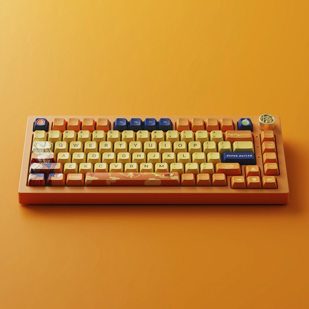 Teclado Gamer Mecânico sem Fio AKKO Dragon Ball Super Goku 5075B RGB Bluetooth ANSI