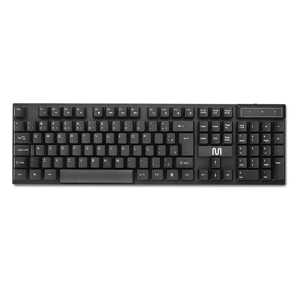 Teclado sem Fio Multilaser TS100, Slim, Conexão 2.4GHz, USB, 12 Teclas Multimídia, Preto, TC299