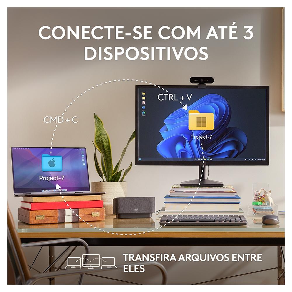 Mouse sem Fio Logitech Mx Anywhere 3S, Bluetooth, Clique Silencioso, Recarregável,grafite-910-006932