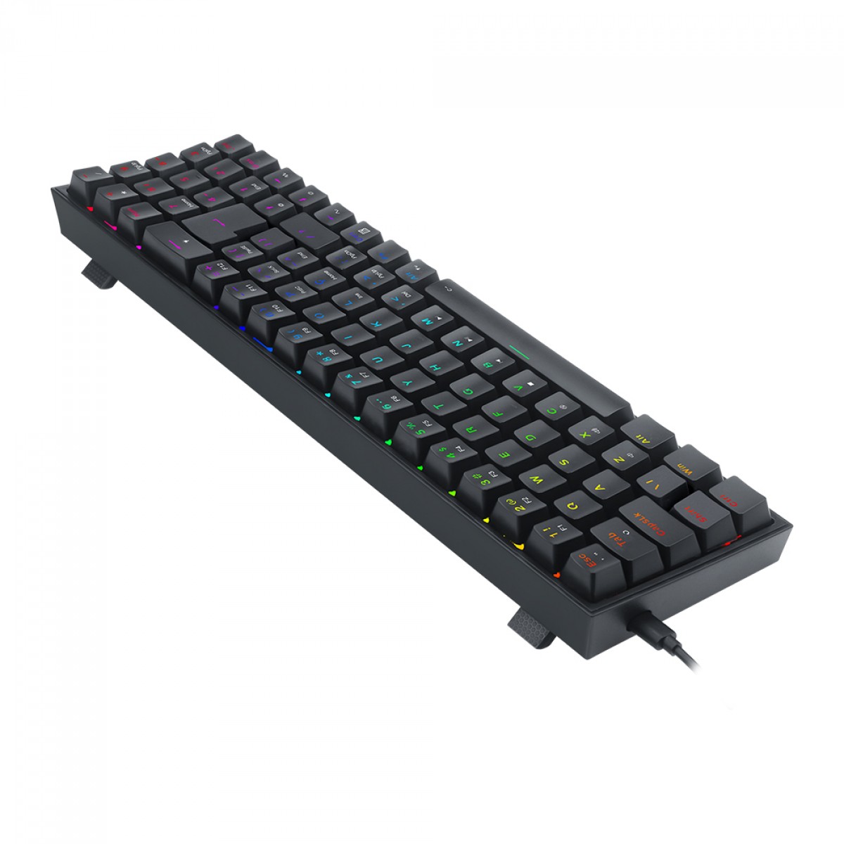 Teclado Gamer Mecânico Redragon Pollux RGB Switch Brown ABNT2 - Preto