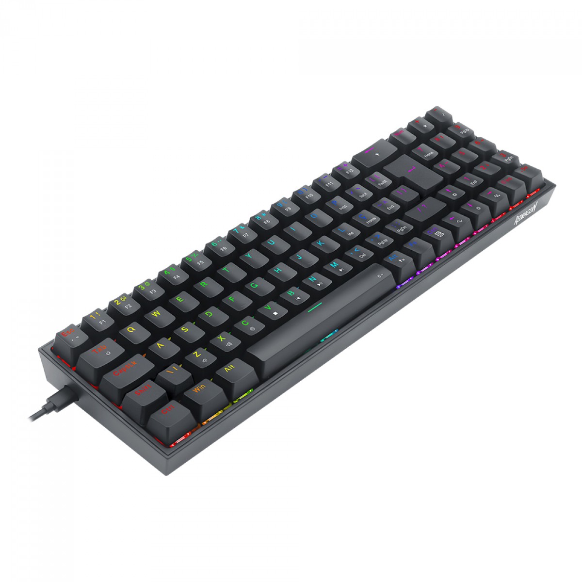 Teclado Gamer Mecânico Redragon Pollux RGB Switch Brown ABNT2 - Preto