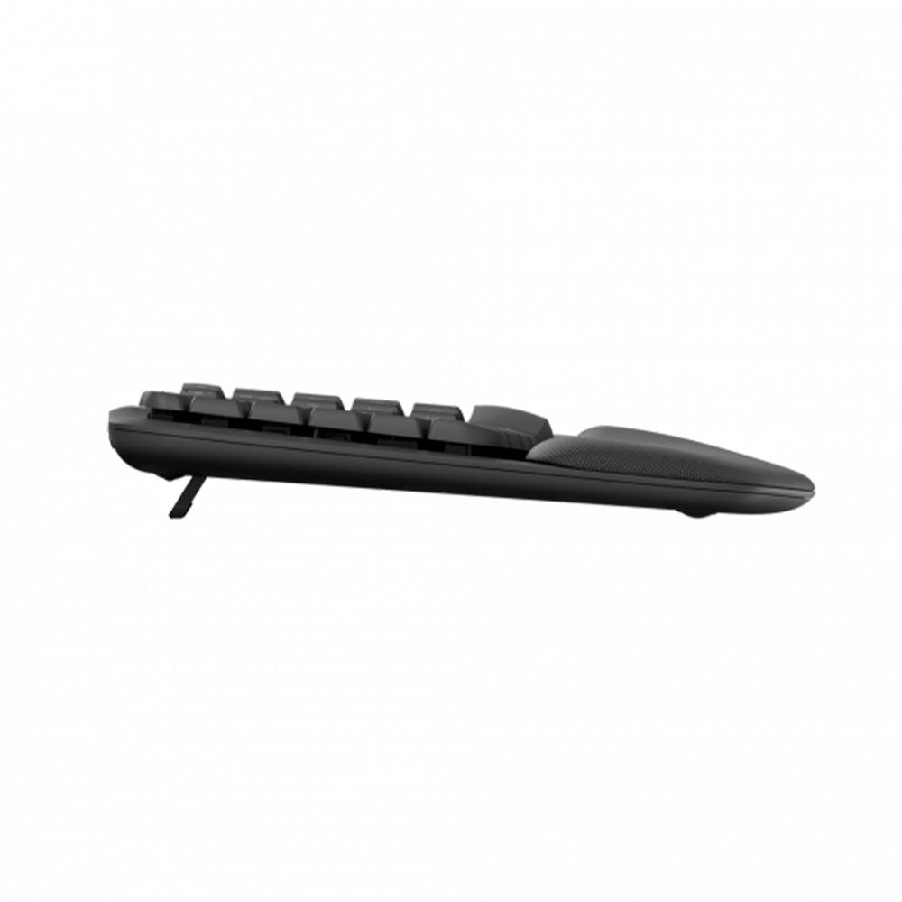 Teclado sem Fio Logitech Wave Keys, Ergonômico, Design Ondulado, Layout Us, Bluetooth - Grafite