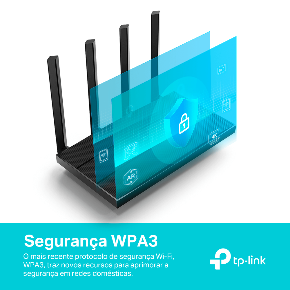 Roteador Wireless Tp-Link Archer AX12, AX1500, Wi-Fi 6, 1500Mbps, Dual Band, 4 Antenas, Gigabit