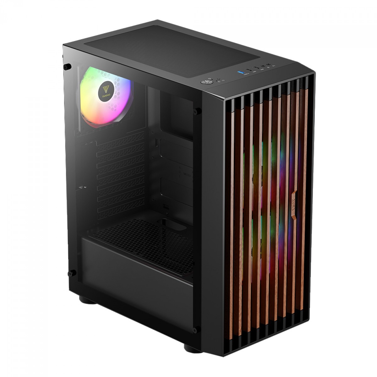 Gabinete Gamer ATX Gamdias Aura GC4, Mid-Tower, Vidro Temperado, sem Fonte, com 3 Fans - Preto
