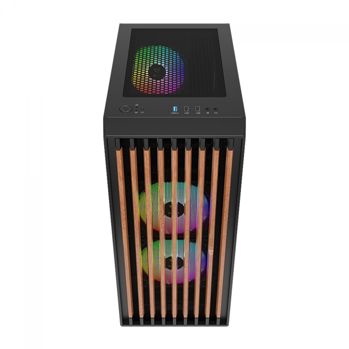Gabinete Gamer ATX Gamdias Aura GC4, Mid-Tower, Vidro Temperado, sem Fonte, com 3 Fans - Preto