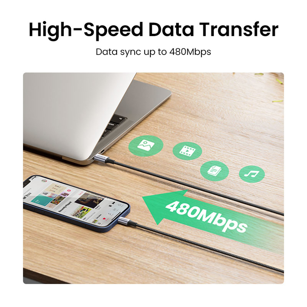 Cabo Tipo USB-C para Lightning UGREEN 2m com Certificado Mfi - UG-60761