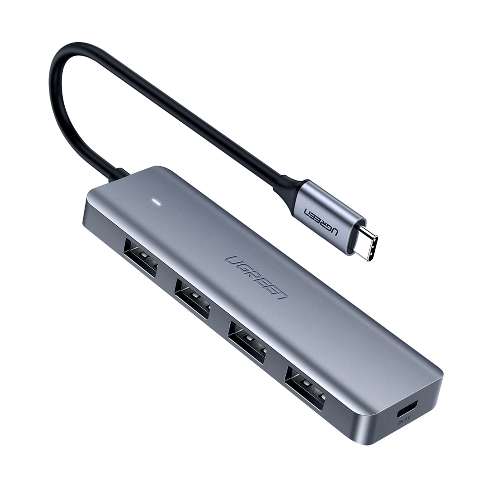 Hub 5 em 1 UGREEN 4x USB 3.0 + Power Supply USB-C