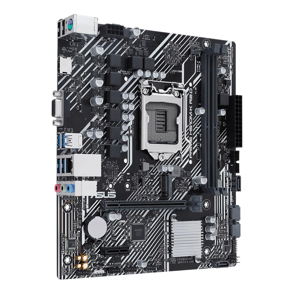 Placa Mãe LGA 1200 ASUS Prime H510M-K R2.0 MATX, DDR4, VGA/HDMI, M.2, USB 3.2 - 10ª/11ª Ger
