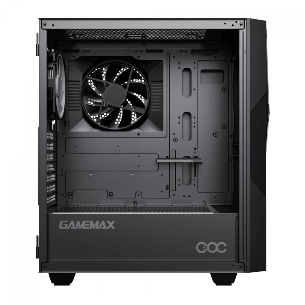 Gabinete ATX Gamemax Typhoon Gamer, Mid-Tower, Vidro Temperado, com 2 Fans sem Fonte - Preto