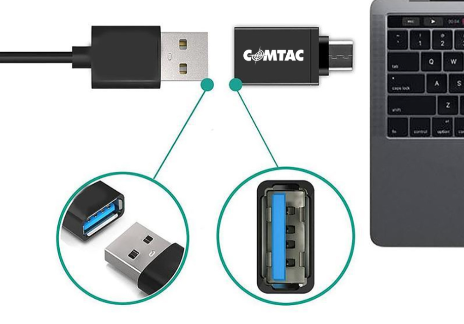 Conversor USB-C para USB 3.0 Fêmea (Tipo C Macho para Tipo A Fêmea) Comtac