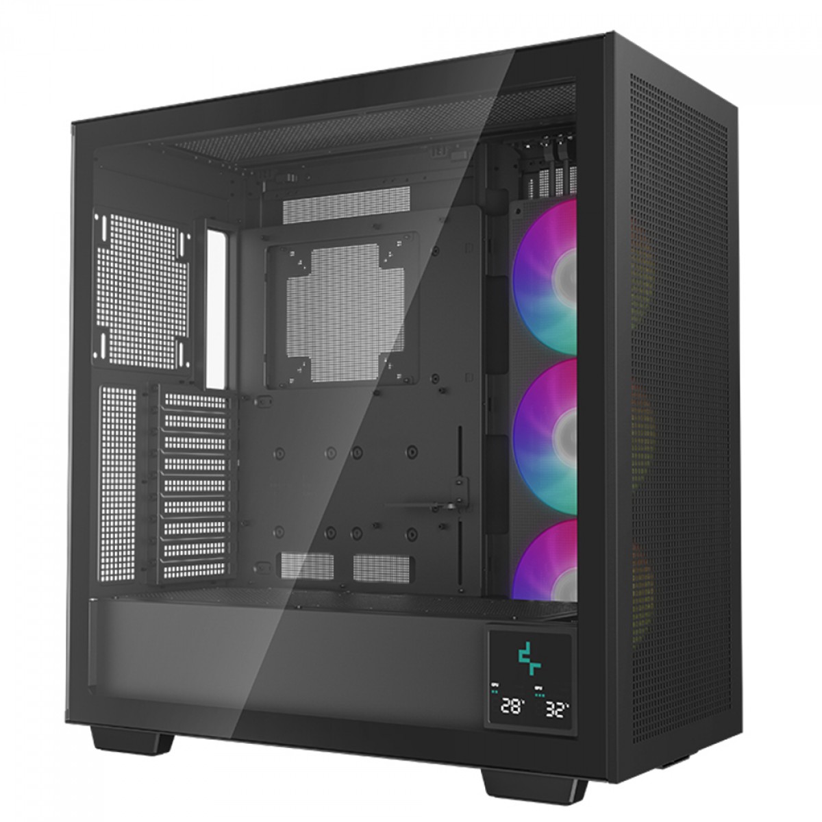 Gabinete ATX Deepcool Morpheus Full-Tower, Vidro Temperado, Monitor Temperatura, sem Fonte, com 3 Fans