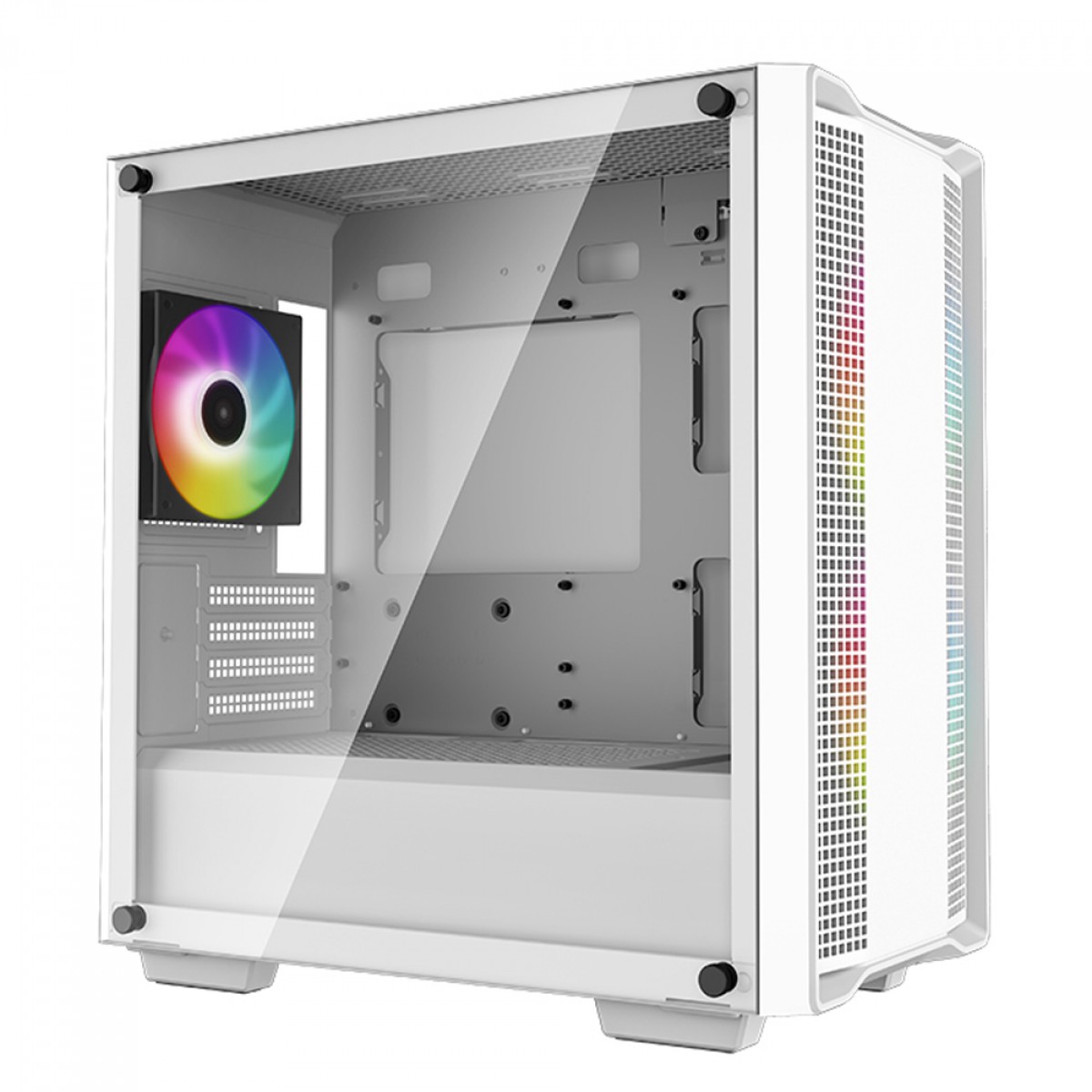 Gabinete Deepcool CC360 Wh, Mid-Tower, Vidro Temperado, Micro-ATX, sem Fonte, com 3 Fans - Branco