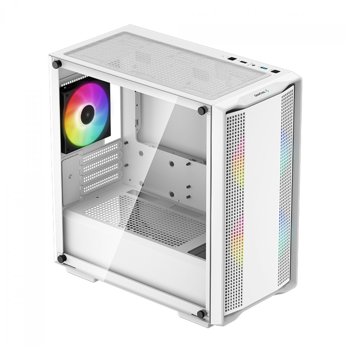 Gabinete Deepcool CC360 Wh, Mid-Tower, Vidro Temperado, Micro-ATX, sem Fonte, com 3 Fans - Branco