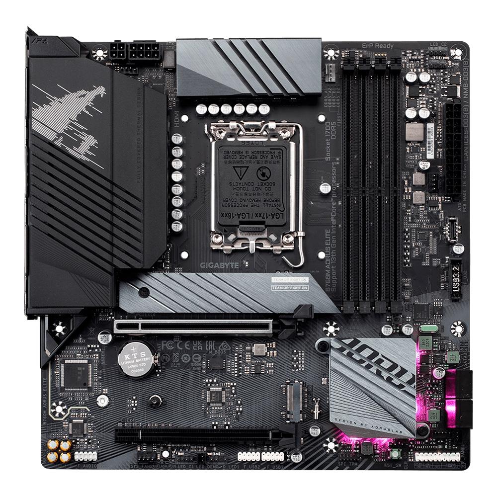 Placa Mãe LGA 1700 Gigabyte B760M Aorus Elite, DDR5, M.2, USB 3.2/USB-C, LAN 2.5GBE
