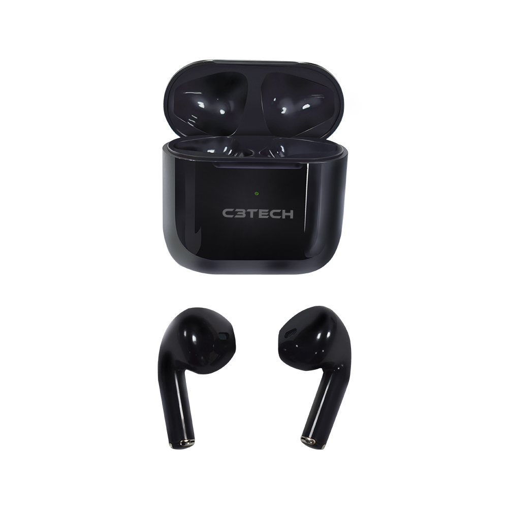 Fone de Ouvido TWS, Bluetooth 5.1, EP-TWS-21BK, Preto - C3Tech
