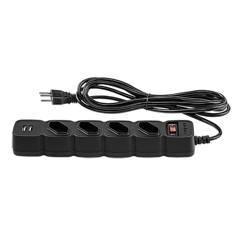 Filtro de Linha Intelbras Epe 204 Pt 4 Tomadas Bivolt 10A + 2 USB-a 1m Preto