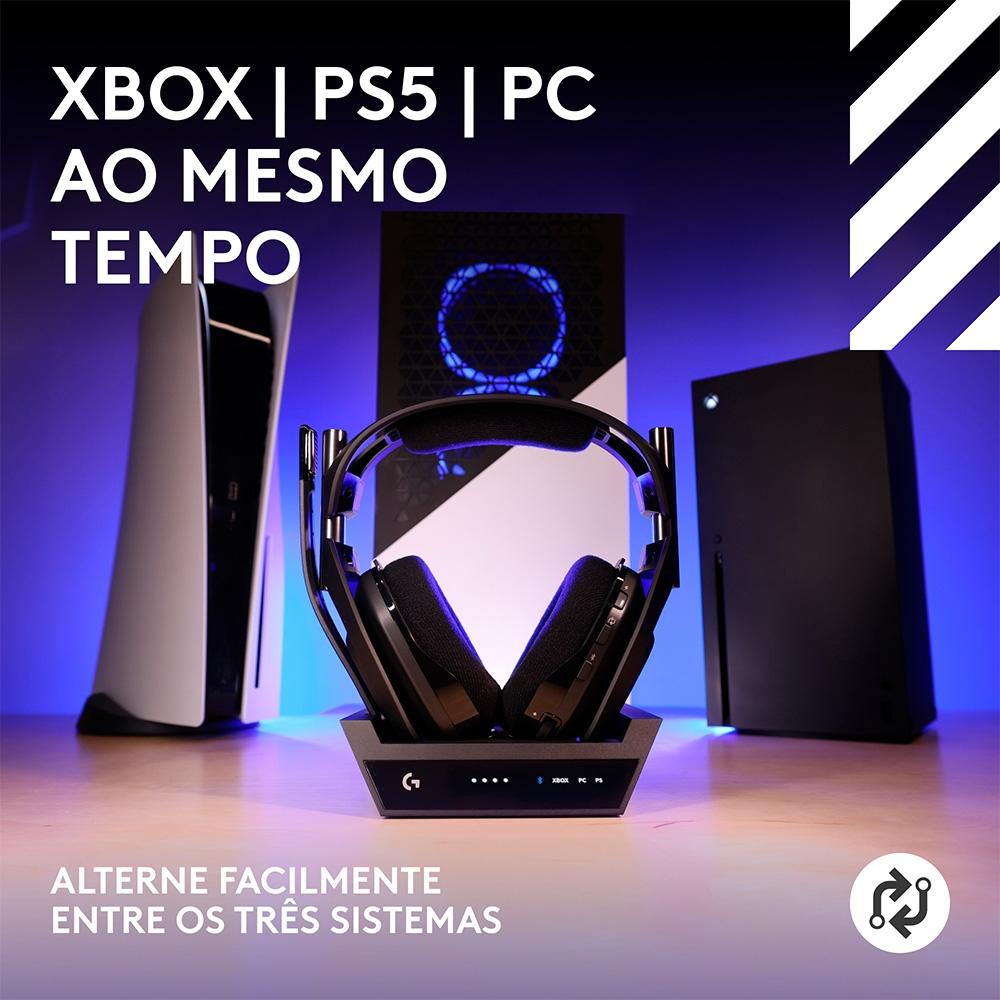 Headset Gamer sem Fio Astro A50 x Lightspeed + Base Station, Bluetooth, HDMI 2.1, para Xbox e Ps,preto