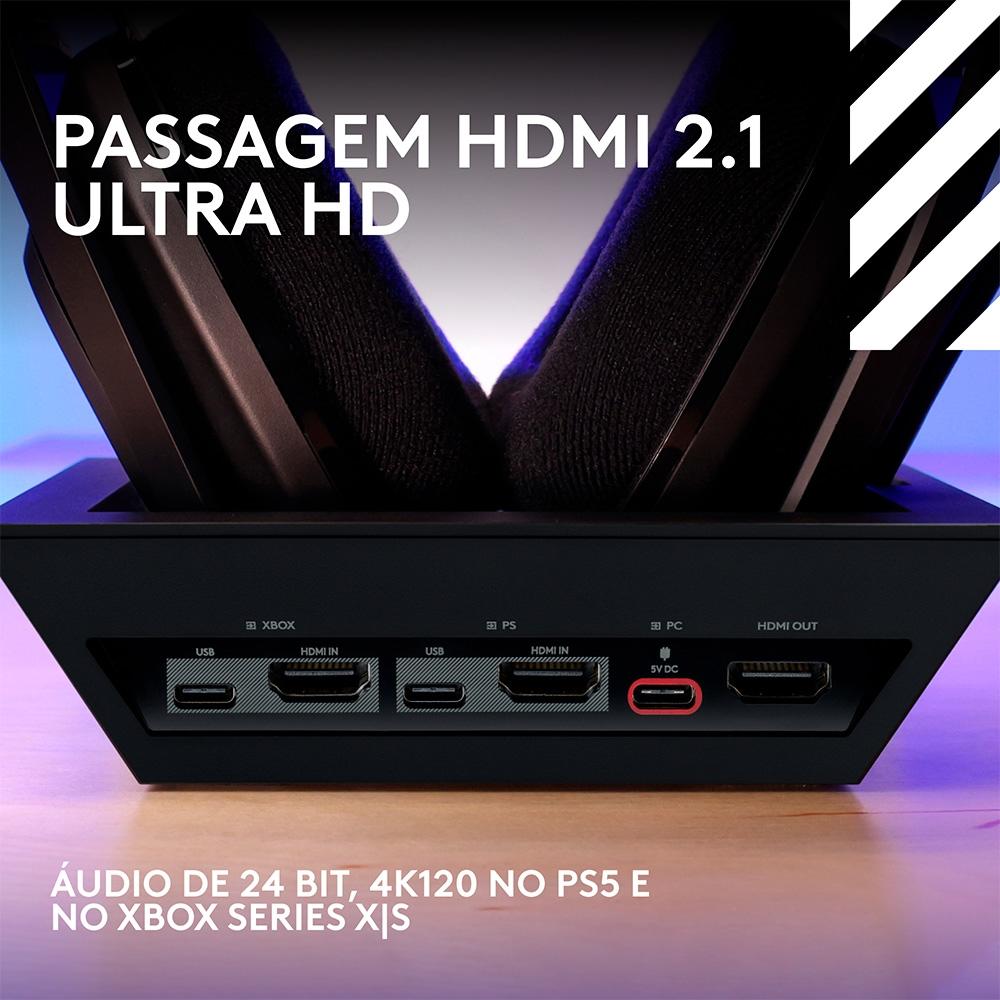 Headset Gamer sem Fio Astro A50 x Lightspeed + Base Station, Bluetooth, HDMI 2.1, para Xbox e Ps,preto