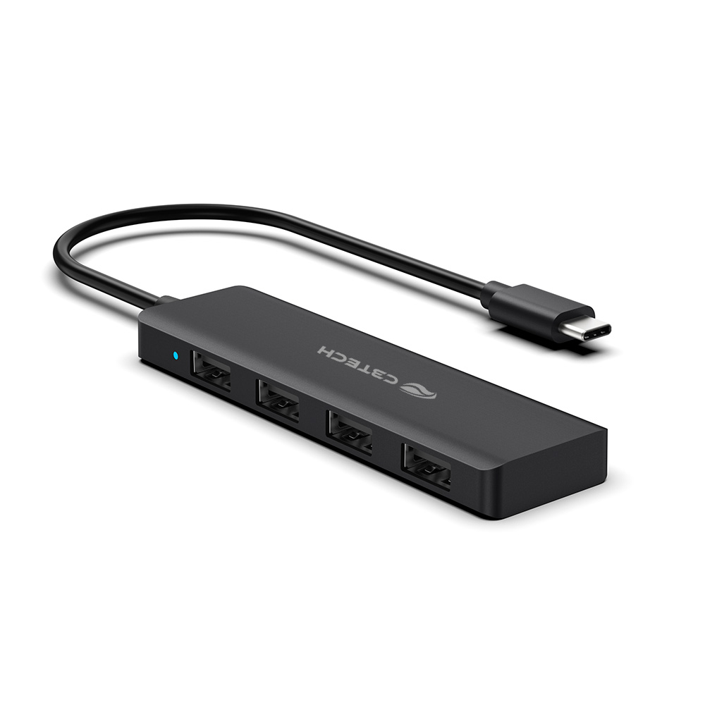 Hub USB Tipo-C C3 Tech 4 em 1, 4x USB 2.0 - HU-C230BK