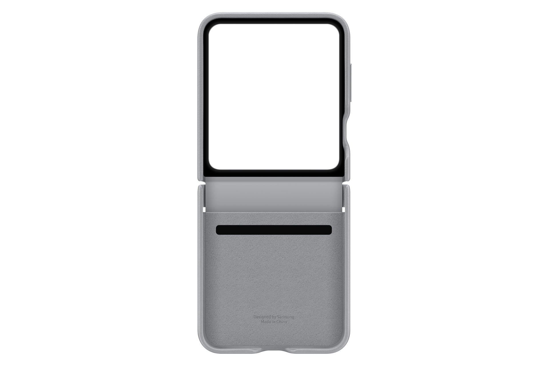 Capa Protetora Couro Flap Galaxy Z FLIP6 Cinza