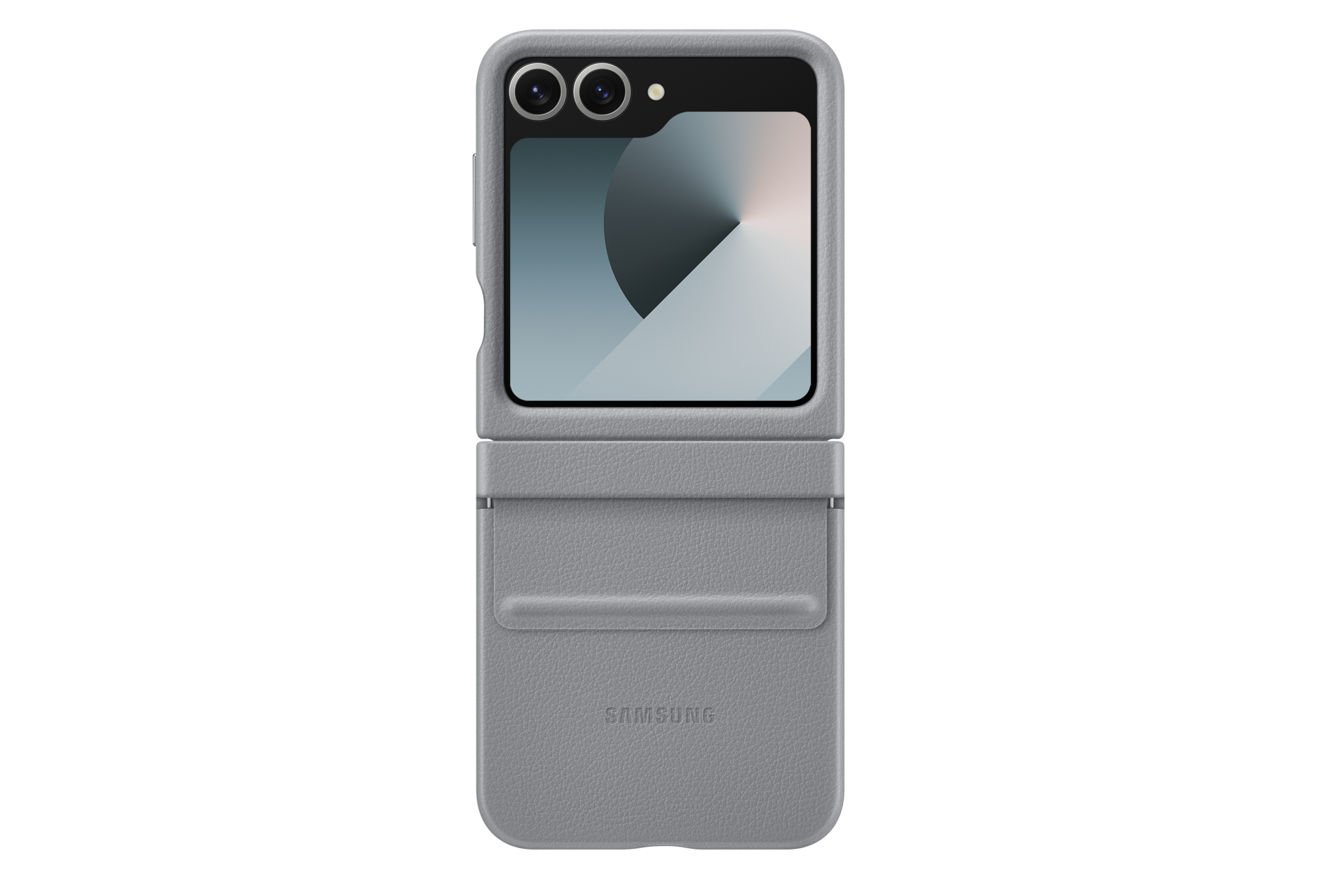 Capa Protetora Couro Flap Galaxy Z FLIP6 Cinza