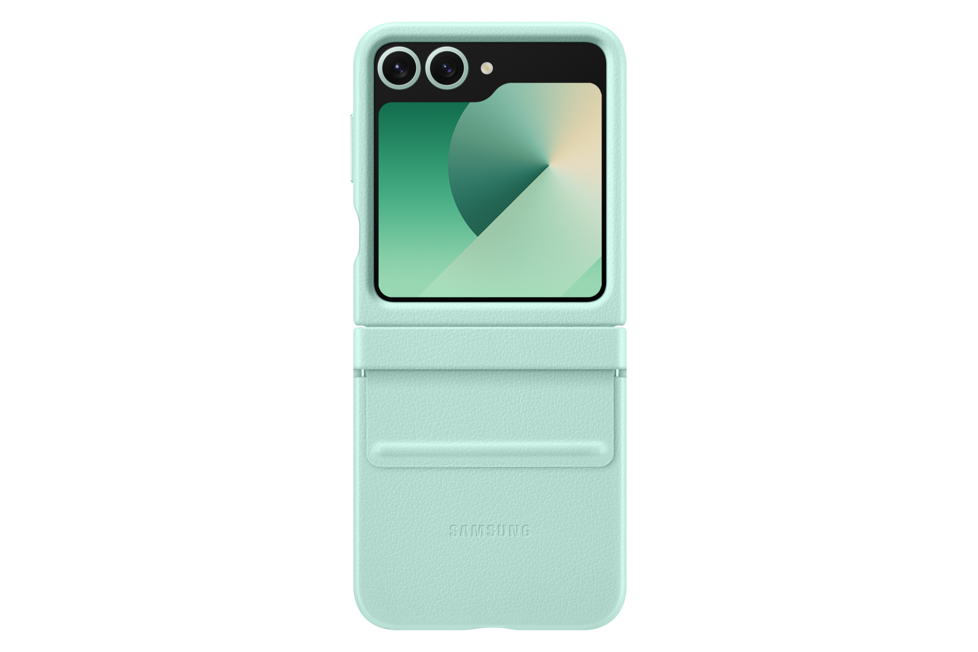 Capa Protetora Couro Flap Galaxy Z FLIP6 Verde Claro