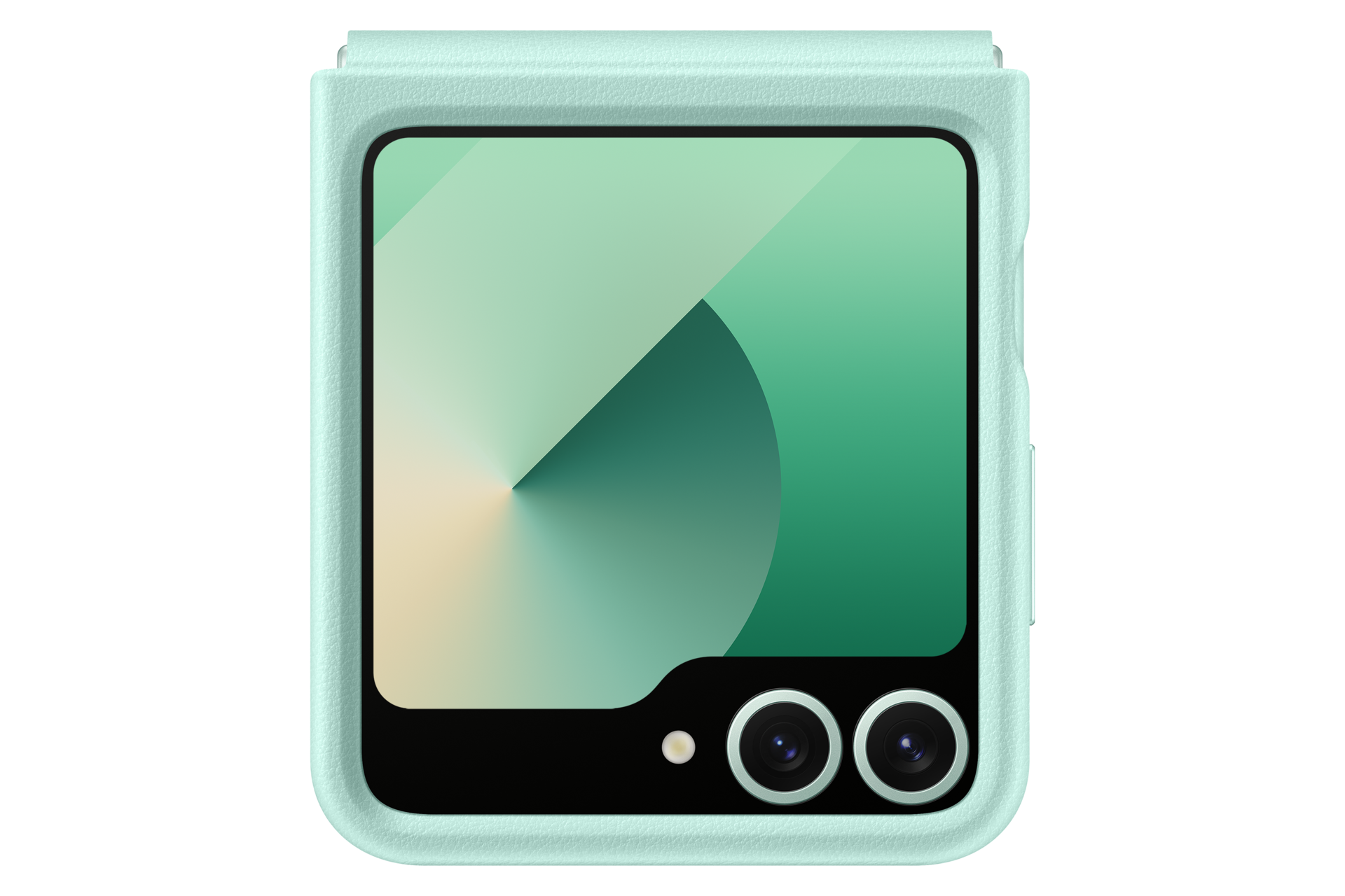 Capa Protetora Couro Flap Galaxy Z FLIP6 Verde Claro