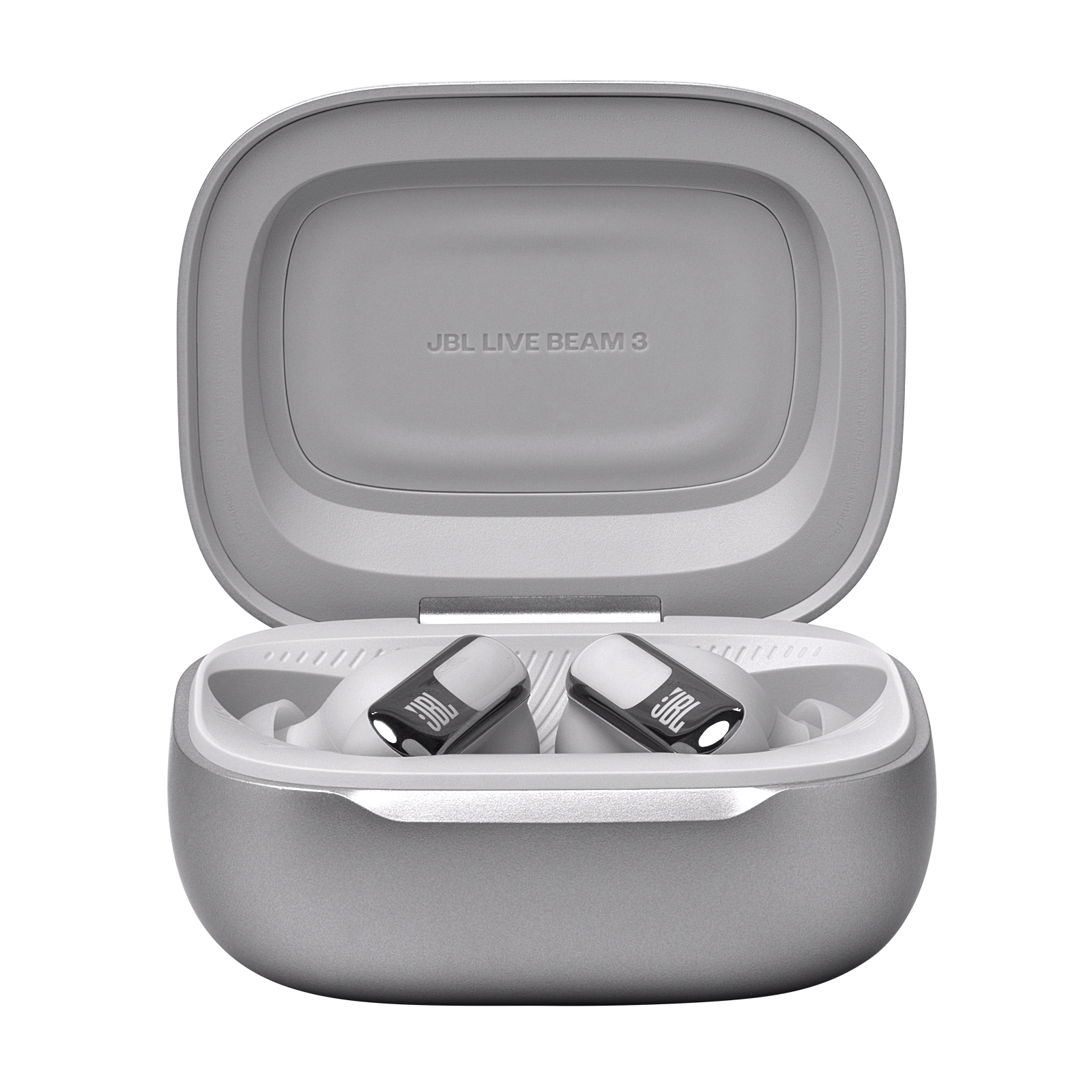 Fone de Ouvido JBL TWS Live Beam 3 Prata, Bluetooth 5.3, IP55, Áudio Hi-Res, JBLLIVEBEAM3SIL